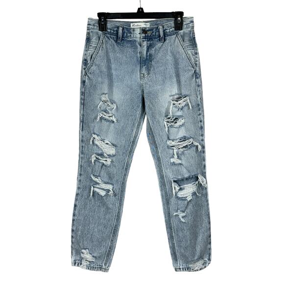 KanCan SZ 26 Jeans Distressed Mid-Rise Light Wash Zip-Fly Pockets Blue - Picture 1 of 12